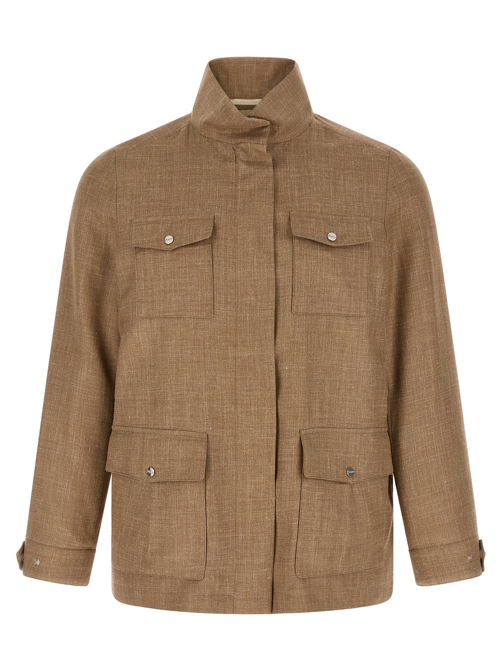 Beige Wool Full-Length Jacket