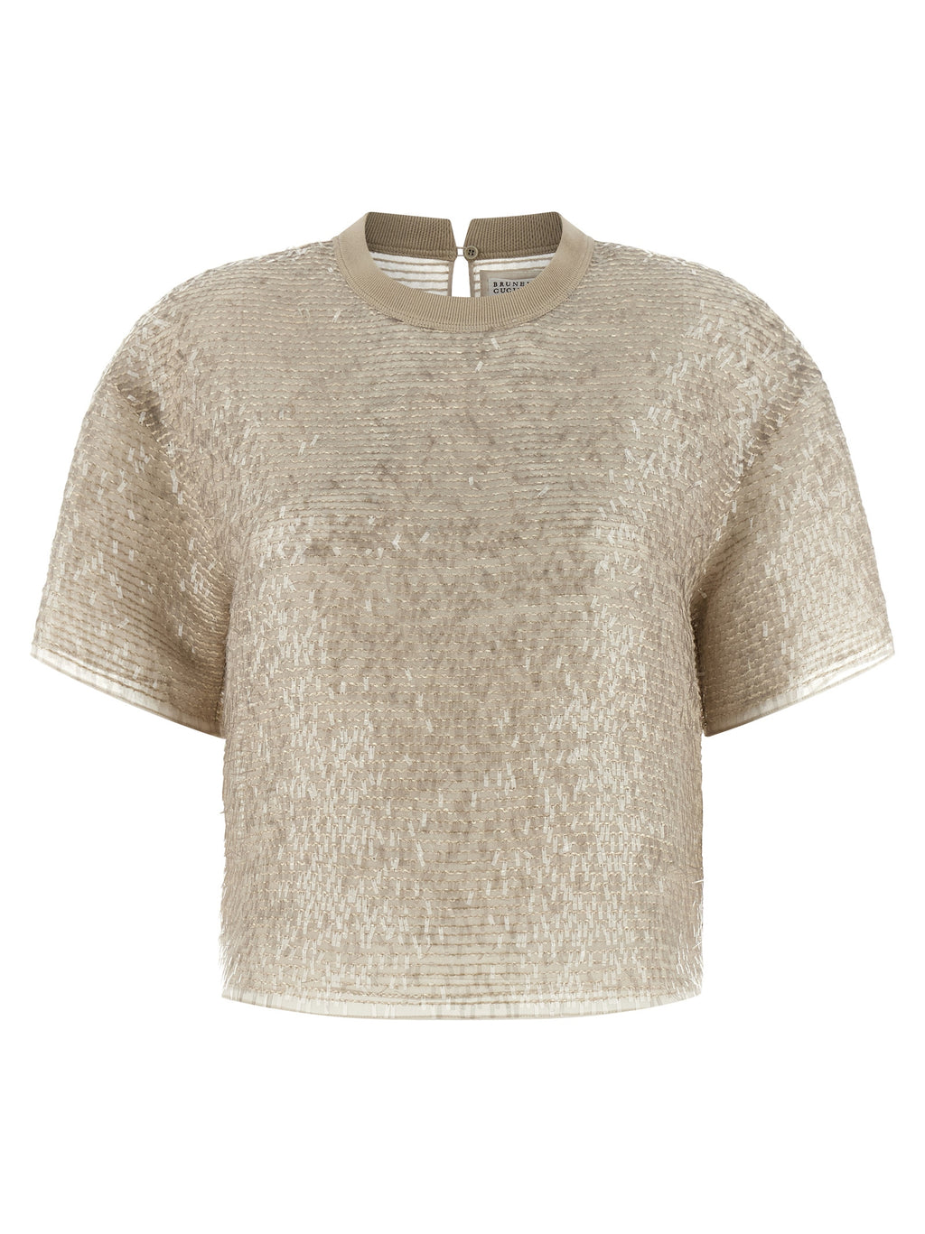 Beige Silk T-Shirt