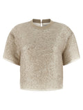 Beige Silk T-Shirt