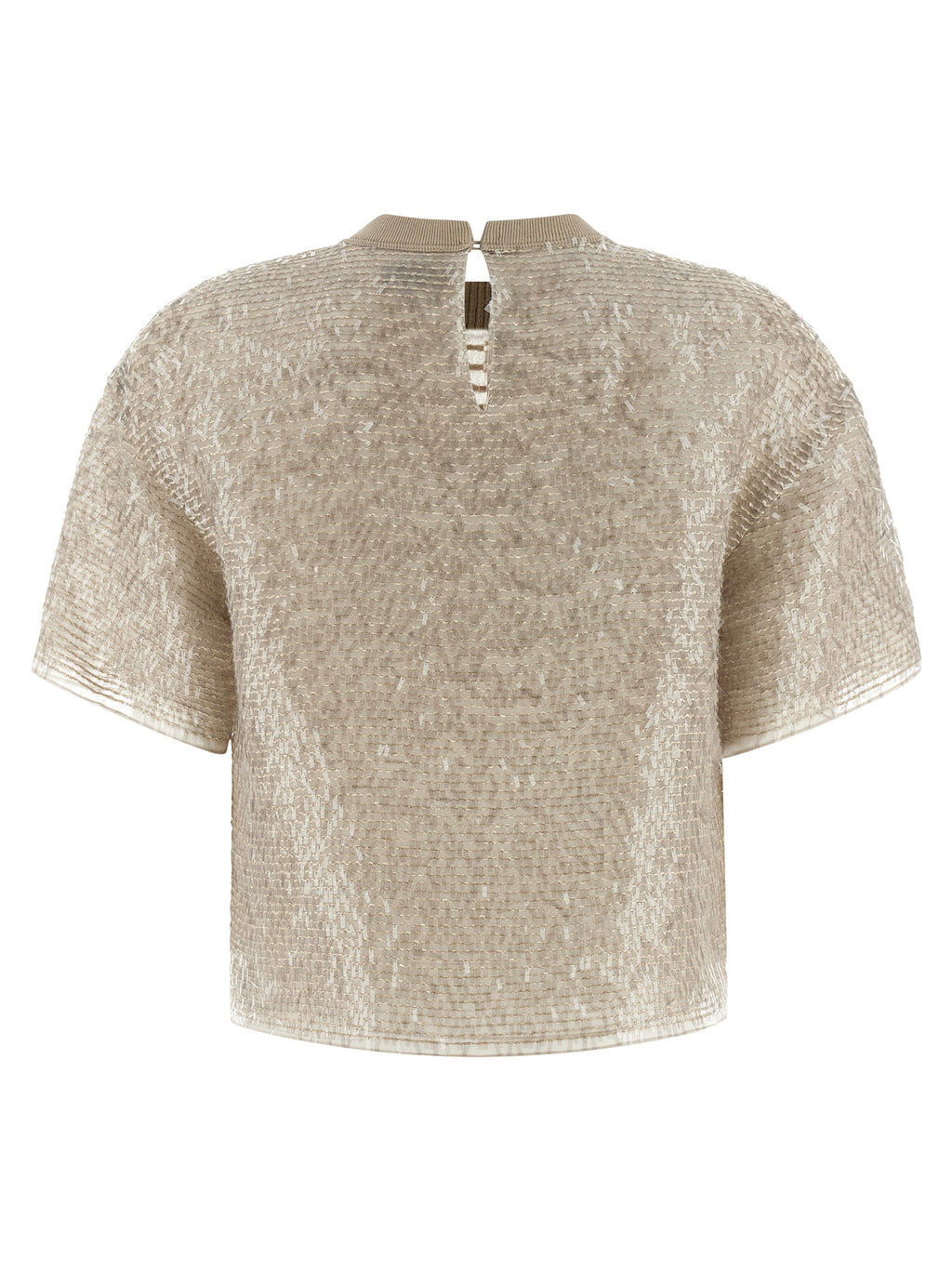 Beige Silk T-Shirt