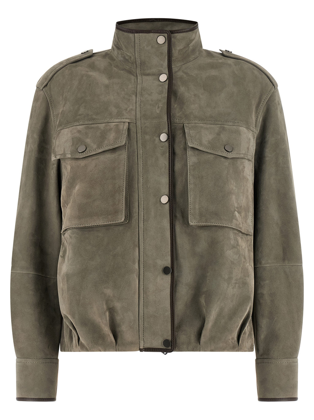 Gray Calfskin Leather Jacket