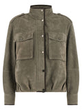 Gray Calfskin Leather Jacket