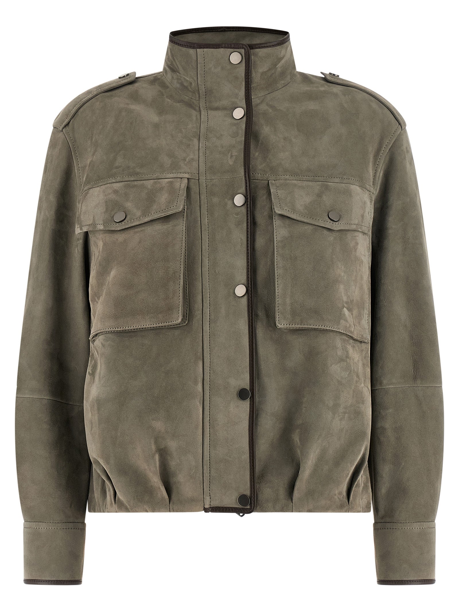 Gray Calfskin Leather Jacket