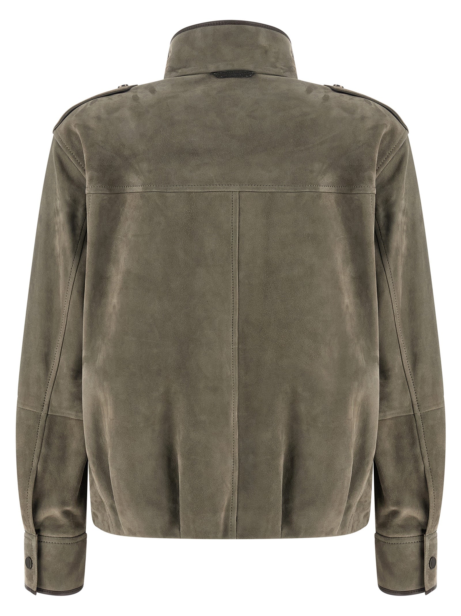 Gray Calfskin Leather Jacket