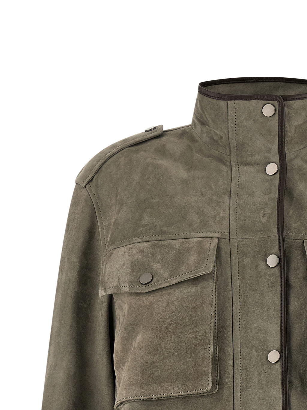 Gray Calfskin Leather Jacket