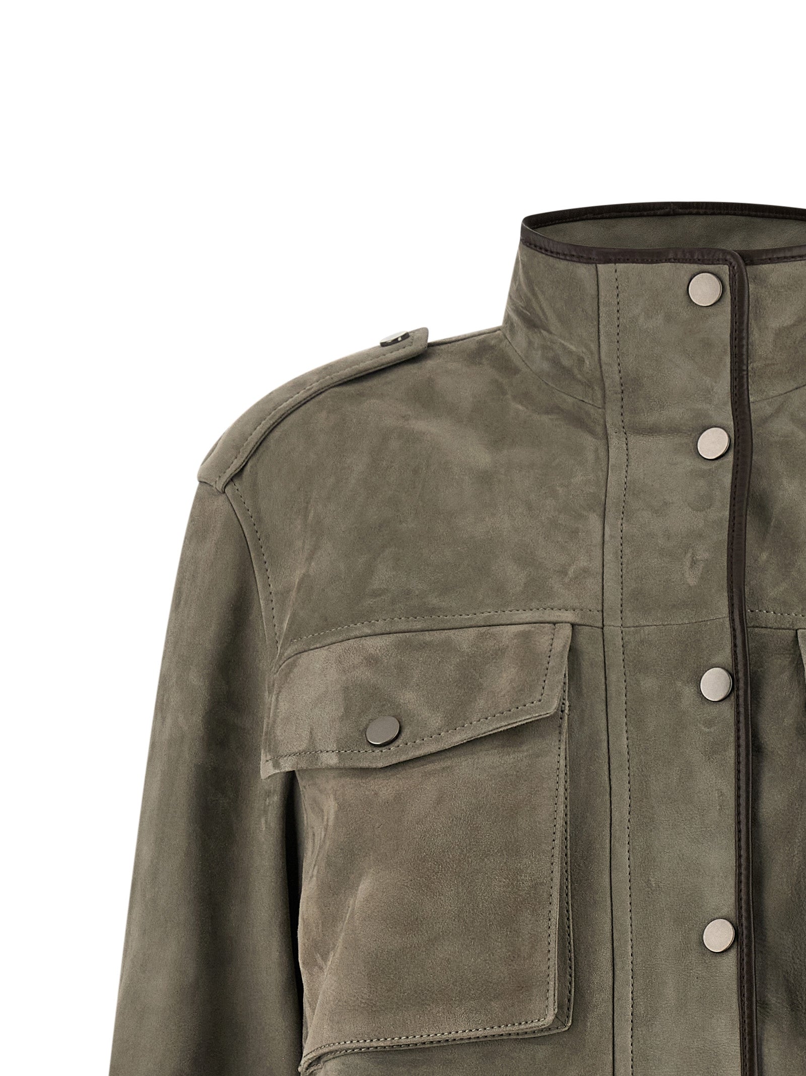Gray Calfskin Leather Jacket