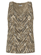 Beige Silk Tank Tops