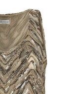 Beige Silk Tank Tops