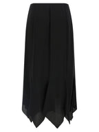 Black Silk Midi Skirt