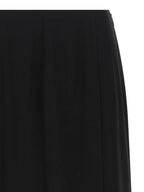 Black Silk Midi Skirt