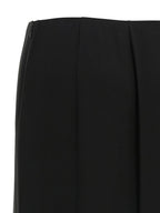 Black Silk Midi Skirt