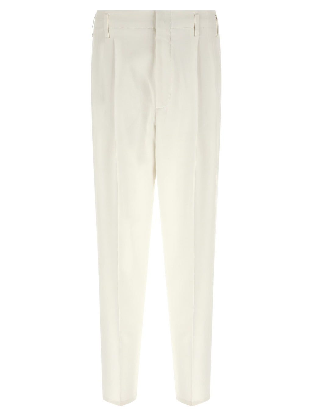 White Cotton Casual Pants