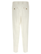 White Cotton Casual Pants