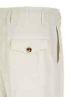 White Cotton Casual Pants