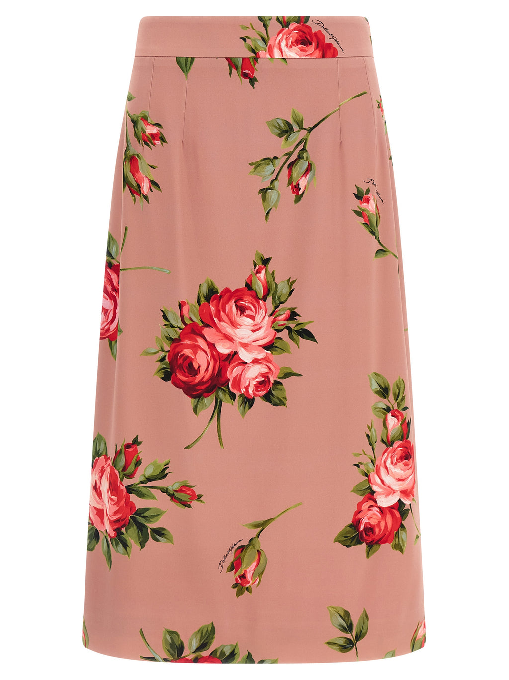 Multicolor Silk Midi Skirt