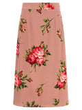 Multicolor Silk Midi Skirt