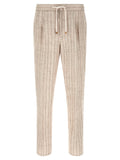 Beige Linen Casual Pants