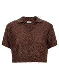 Brown Linen Polo Shirt
