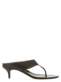 Brown Leather Stiletto Heel Sandals