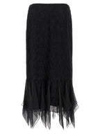Black Cotton Midi Skirt