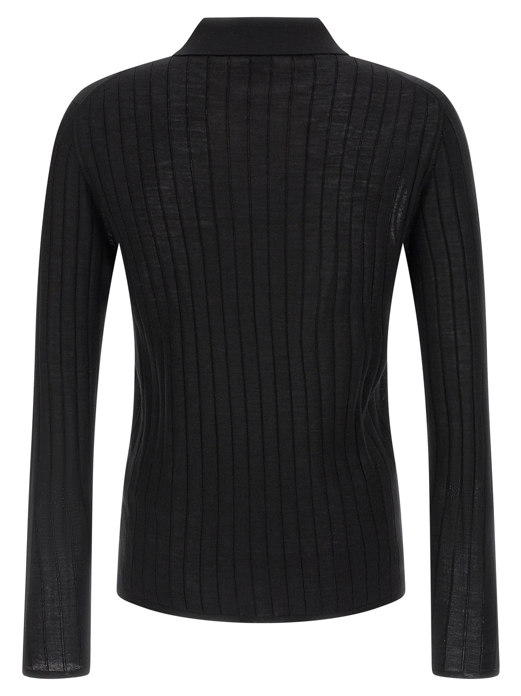 Black Wool Polo Shirt