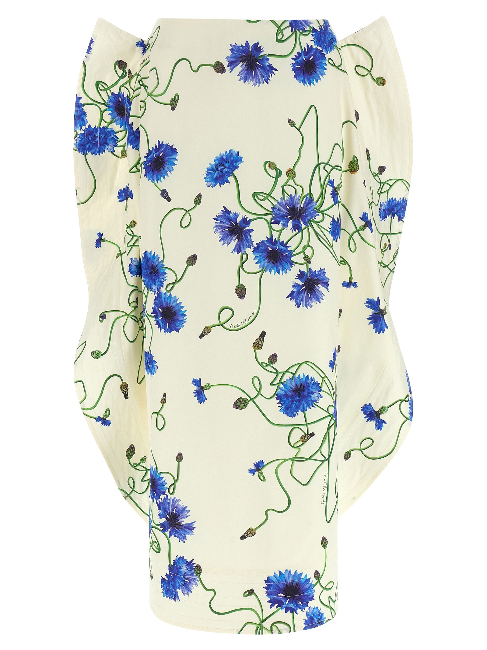 Blue Cotton Mini Skirt