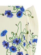 Blue Cotton Mini Skirt