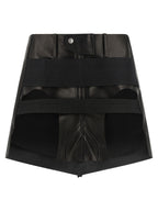 Black Calfskin Long Skirt