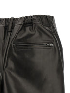 Black Calfskin Long Skirt