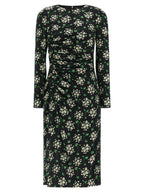 Black Synthetic Midi Dress