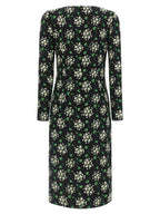 Black Synthetic Midi Dress