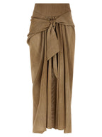 Beige Polyester Mini Skirt