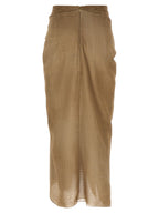 Beige Polyester Mini Skirt