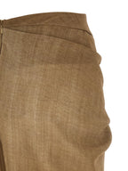 Beige Polyester Mini Skirt