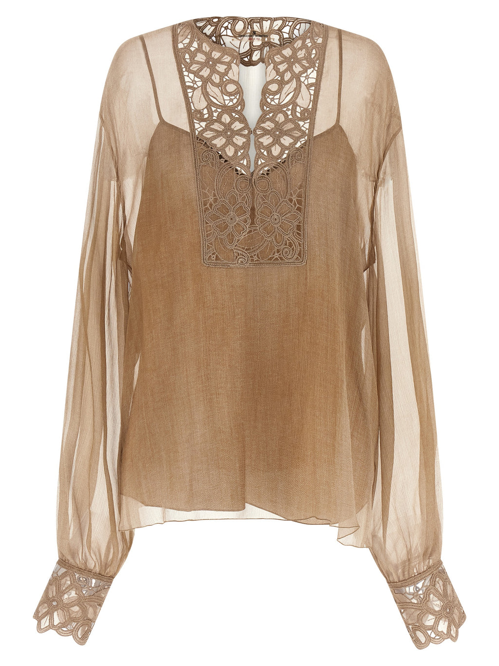 Beige Silk Blouse