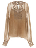 Beige Silk Blouse