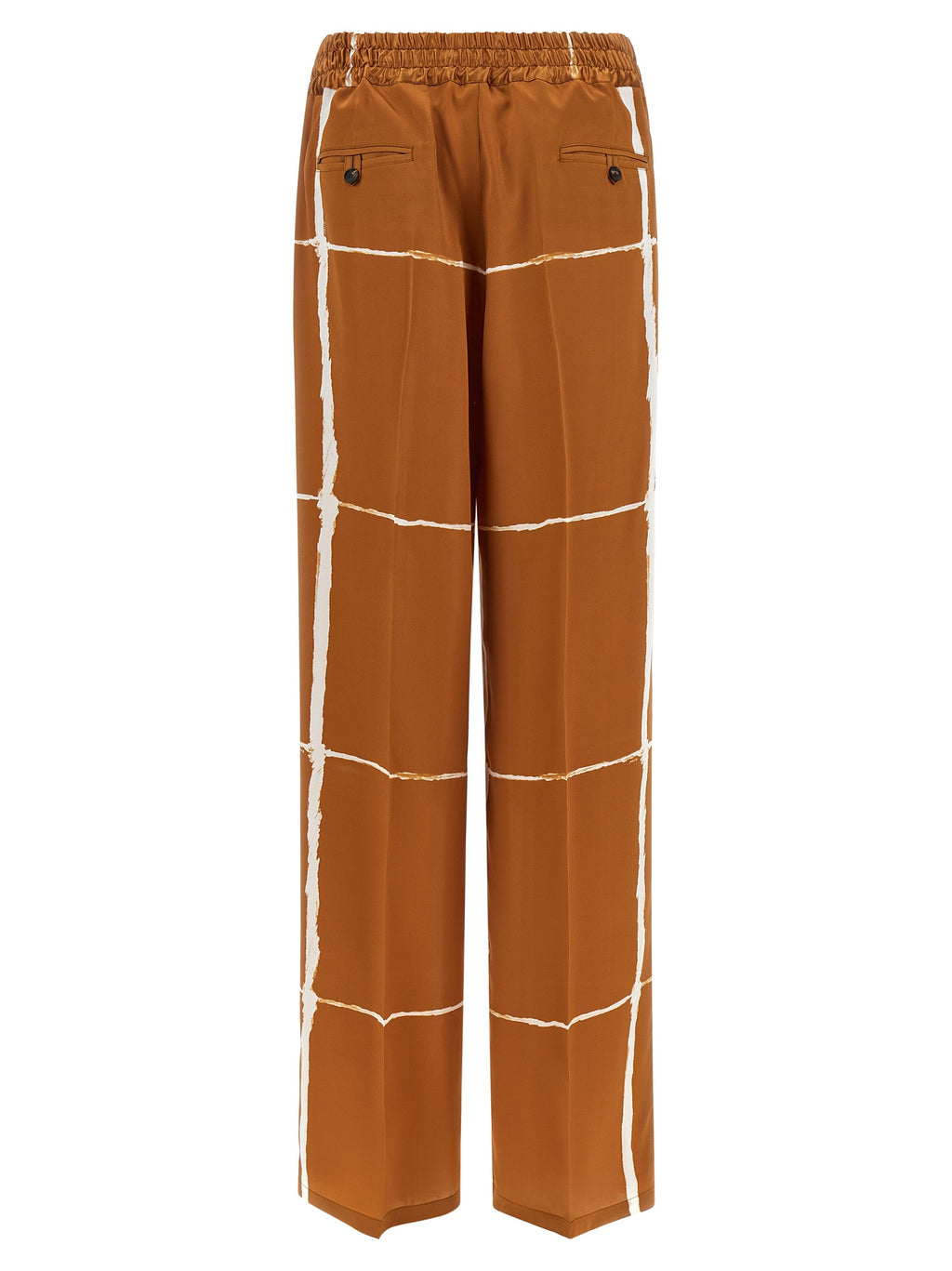 Brown Silk Casual Pants