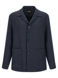 Blue Linen Full-Length Jacket