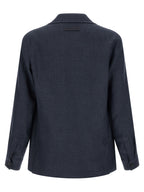Blue Linen Full-Length Jacket