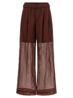 Bordeaux Cotton Flared Pants