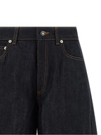 Blue Cotton Flared Jeans