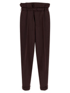 Purple Wool Casual Pants