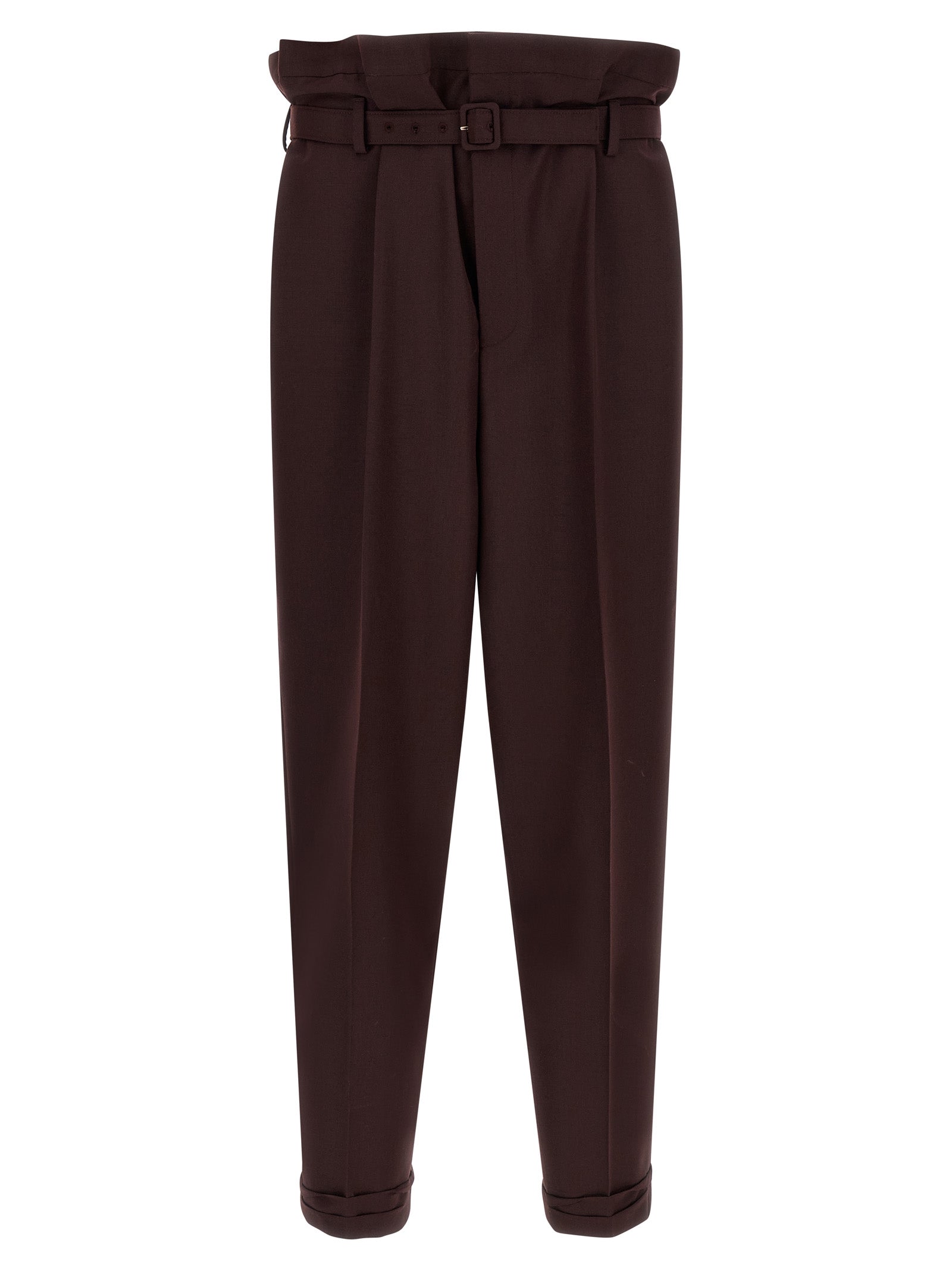 Purple Wool Casual Pants