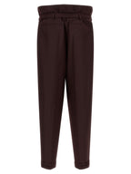 Purple Wool Casual Pants