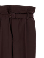 Purple Wool Casual Pants
