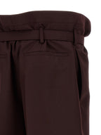 Purple Wool Casual Pants