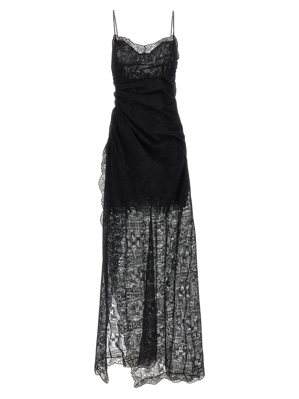 Black Polyester Long Dress