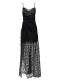Black Polyester Long Dress