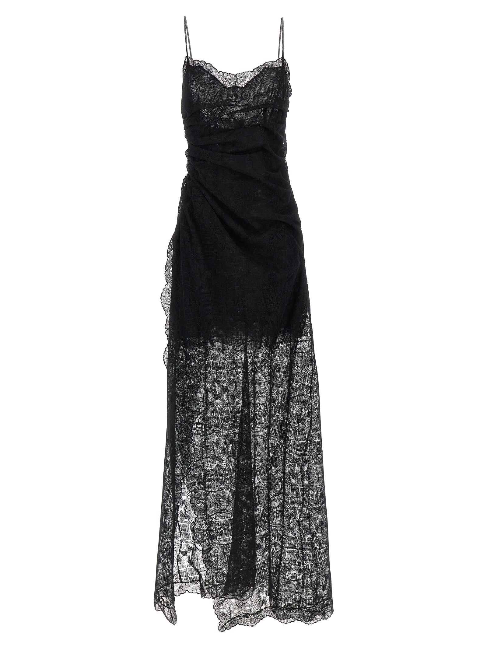 Black Polyester Long Dress