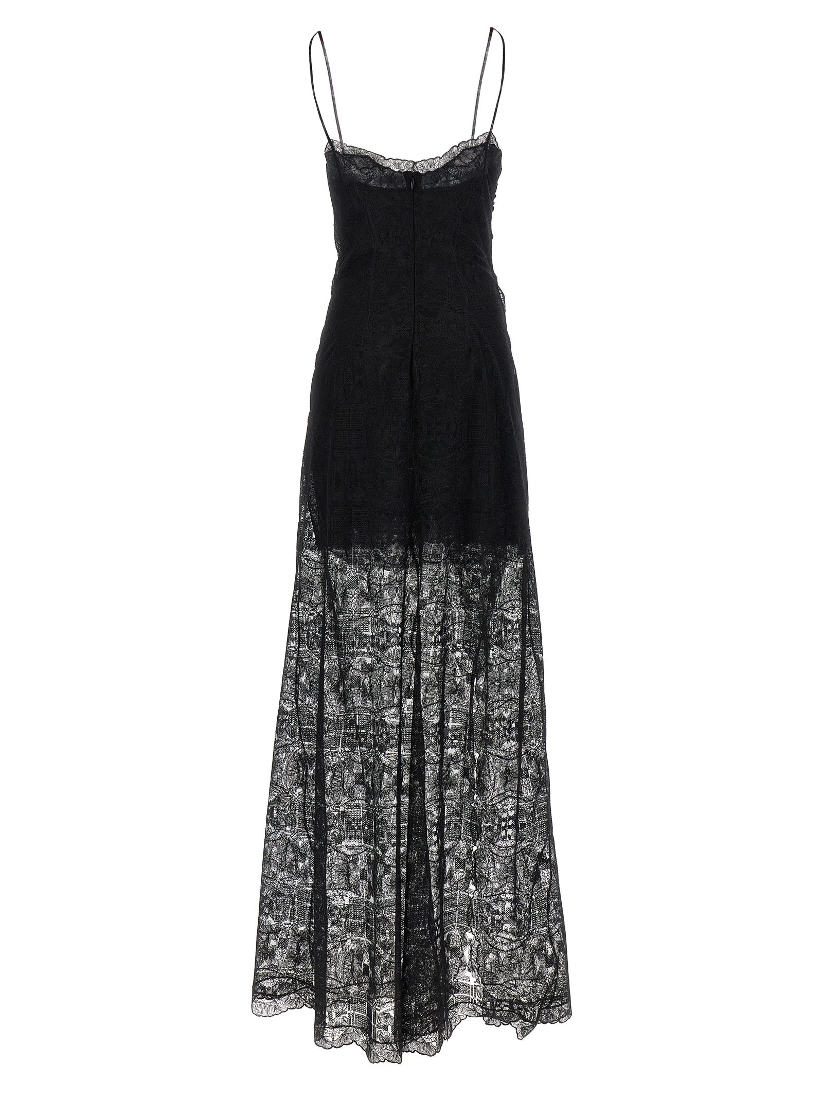 Black Polyester Long Dress